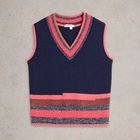 White Stuff V Neck Stripe Tank Navy Multi