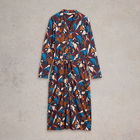 White Stuff Annie Jersey Shirt Dress Navy Print