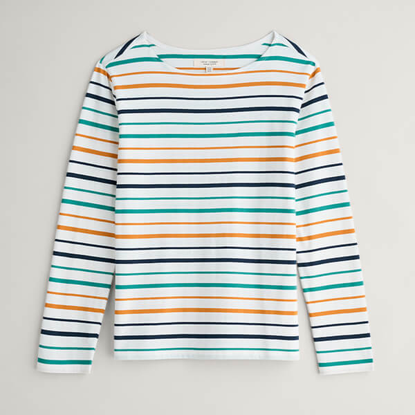 Seasalt Sailor Shirt Tri Shore Chalk Rockpool