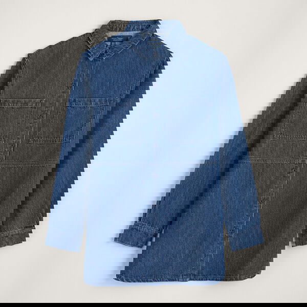 Seasalt Starboard Shirt Mid Wash Rain Slub