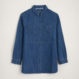 Seasalt Starboard Shirt Mid Wash Rain Slub