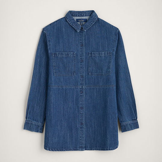 Seasalt Starboard Shirt Mid Wash Rain Slub
