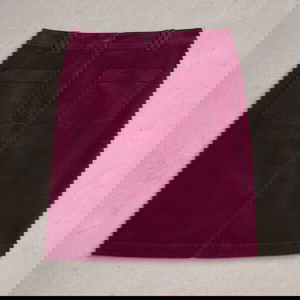 White Stuff Melody Organic Cord Skirt Deep Red
