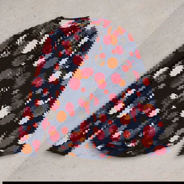 White Stuff Annie Jersey Shirt Plum Print