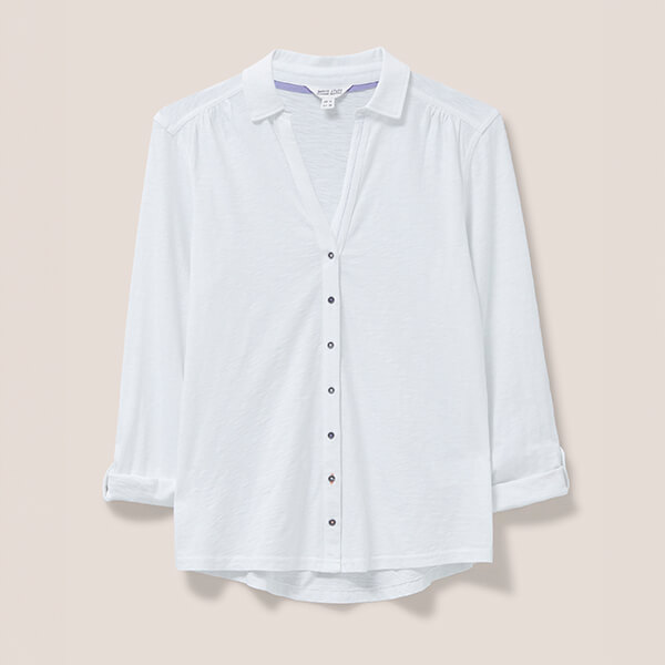 White Stuff Annie Jersey Shirt Brilliant White