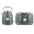 Tower Renaissance Kettle & 4 Slice Toaster Set Forest Green
