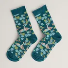 Seasalt Womens Bamboo Arty Socks Leafy Shade Dark Jade One Size