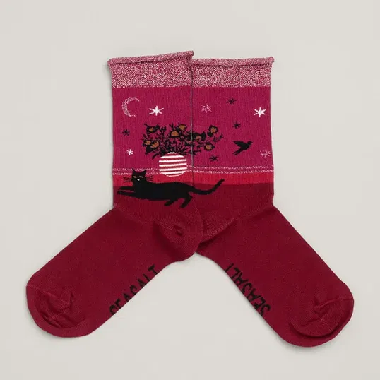 Seasalt Snowy Scenes Socks Hearth Dulse Size 4-7