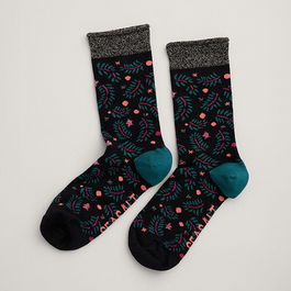 Seasalt Snowy Scenes Socks Star Gazing Onyx Size 4-7