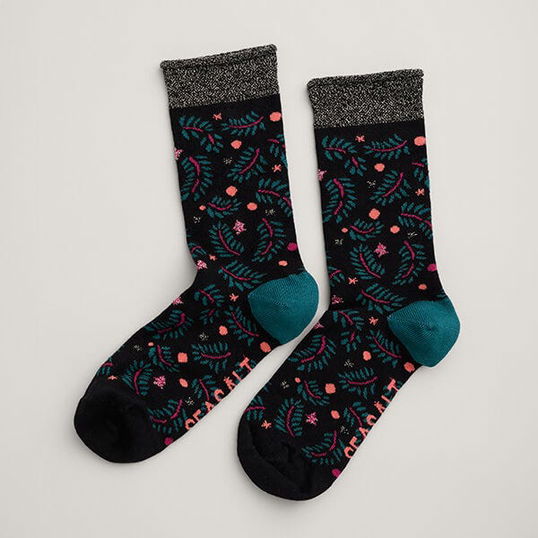 Seasalt Snowy Scenes Socks Star Gazing Onyx Size 4-7