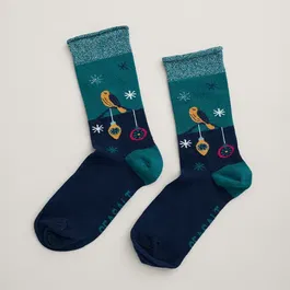 Seasalt Snowy Scenes Socks Fond Song Loch Size 4-7