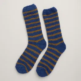 Seasalt Mens Fluffies Short Socks Breton French Blue Canvas Size 8-12