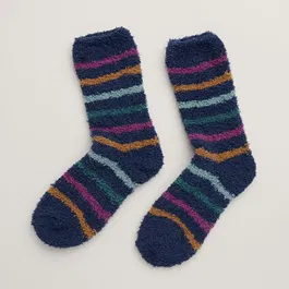 Seasalt Fluffies Short Socks Quad Breton Maritime Aniseed Size 4-7
