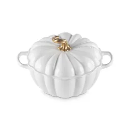 Le Creuset White Cast Iron 24cm Pumpkin Casserole