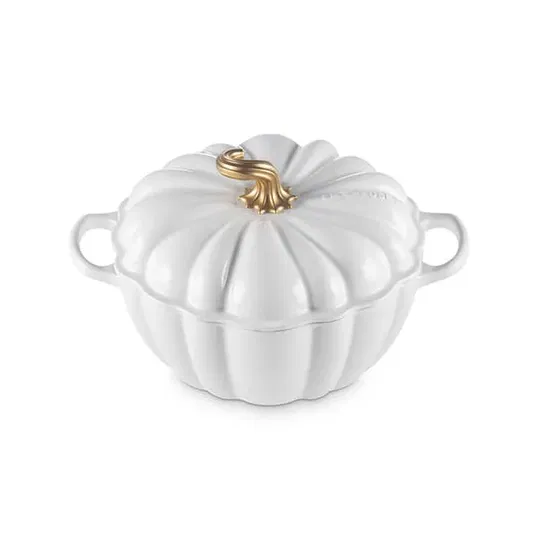 Le Creuset White Cast Iron 24cm Pumpkin Casserole