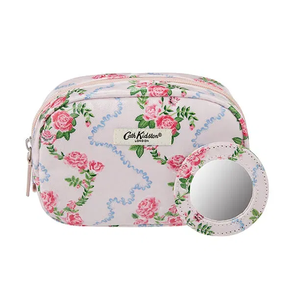 Cath Kidston Flutter Rose Wash Bags Make Up Bag with Mirror