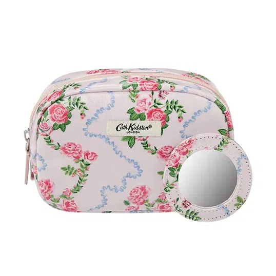 Cath Kidston Flutter Rose Wash Bags Make Up Bag with Mirror