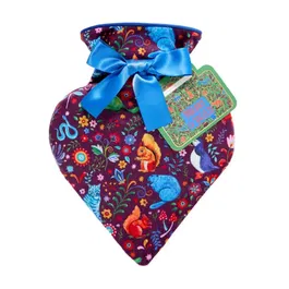 Heathcote & Ivory Merry and Wild Heart Shaped Hot Water Bottle & Velvet Cover