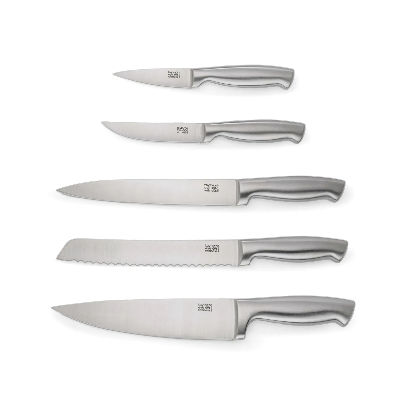 Taylor's Eye Witness Berkeley Stainless Steel 5 Piece Hollow Handle Acacia Wood Knife Block Set