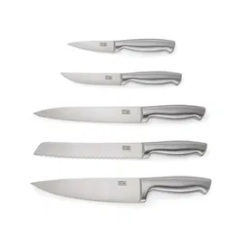 Taylor's Eye Witness Berkeley Stainless Steel 5 Piece Hollow Handle Acacia Wood Knife Block Set
