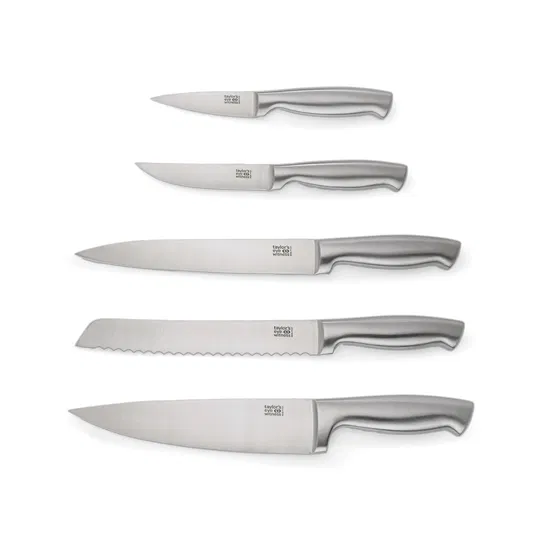 Taylor`s Eye Witness Berkeley Stainless Steel 5 Piece Hollow Handle Acacia Wood Knife Block Set