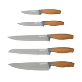 Taylor's Eye Witness Brooklyn Beech 5 Piece Kitchen Knife Set With Knife Sharpener