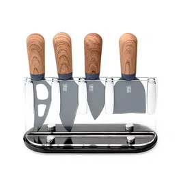 Taylor's Eye Witness Brooklyn Walnut 4 Piece Cheese Knife Block Set