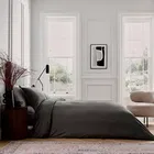 Bedeck of Belfast Fine Linens Serra Dobby Stripe Cover Set Super King Charcoal