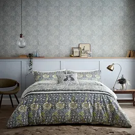 Morris & Co Kennet Cover Set King Size Indigo Gold