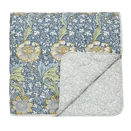 Morris & Co Kennet Quilted Bedspread 265X260cm Indigo Gold