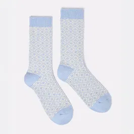 Joules Blue Toasty Geometric Socks