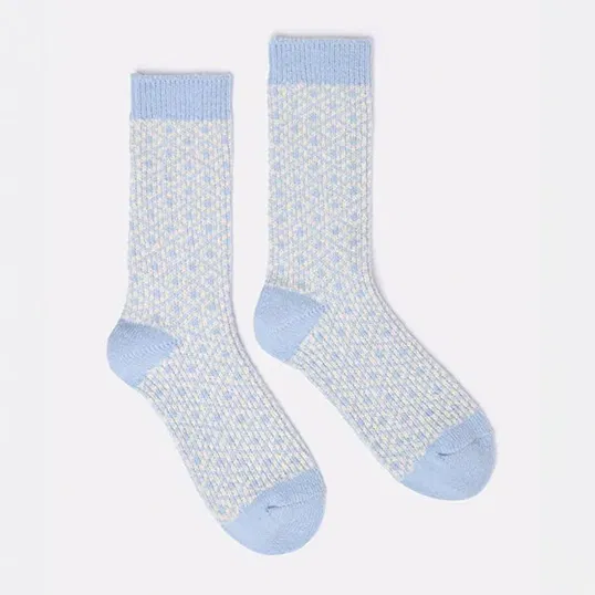 Joules Blue Toasty Geometric Socks
