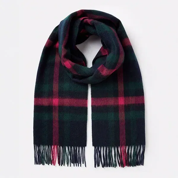 Joules Navy Pink Check Langtree Scarf