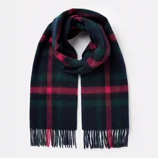 Joules Navy Pink Check Langtree Scarf
