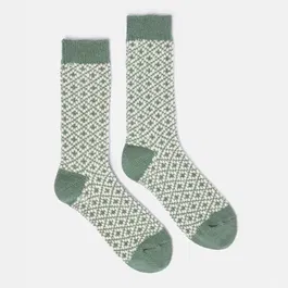 Joules Khaki Green Toasty Geometric Socks