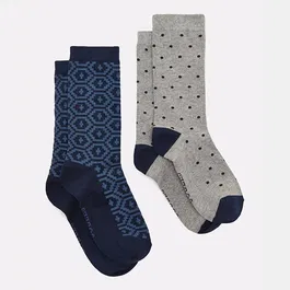 Joules Mens Navy Grey Kingsbury Socks Pack of 2 Size 7-11
