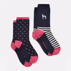 Joules Navy Dog Everyday Socks Pack of 2 Size 4-8