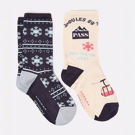 Joules Cream Ski Everyday Socks Pack of 2 Size 4-8