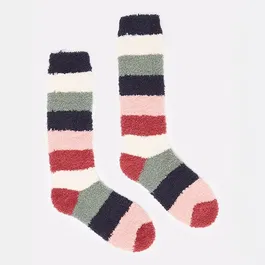 Joules Multi Stripe Fluffy Socks Size 4-8