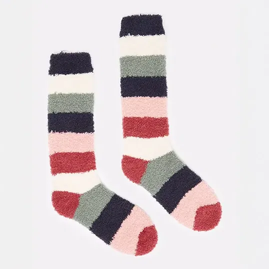 Joules Multi Stripe Fluffy Socks Size 4-8