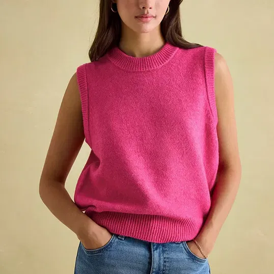 Joules Fuchsia Holly Knitted Vest