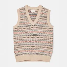Joules Oatmeal Islay Fairisle Knitted Vest