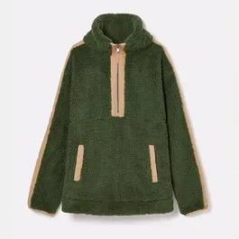 Joules Green Tilly Chunky Quarter Zip Fleece