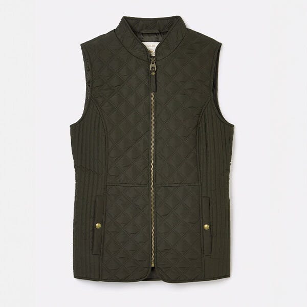 Joules Khaki Minx Showerproof Diamond Quilted Gilet