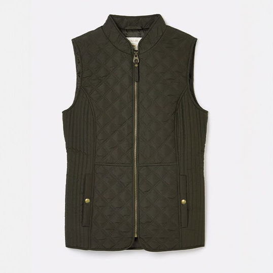 Joules Khaki Minx Showerproof Diamond Quilted Gilet
