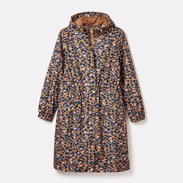 Joules Leopard Holkham Waterproof Packable Coat