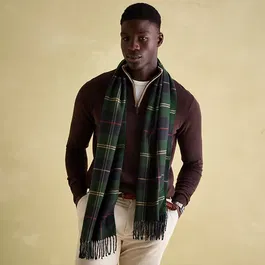Joules Mens Navy Check Langtree Scarf