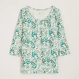 Seasalt 3/4 Appletree Top Wandering Peas Chalk