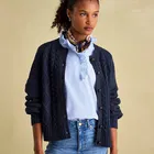 Joules Navy Rafferty Cable Knit Cardigan