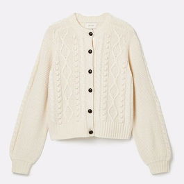 Joules Cream Rafferty Cable Knit Cardigan